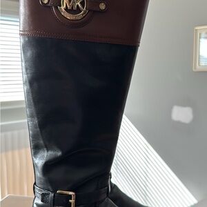 Michael Kors Two-Tone Black and Brown Boots